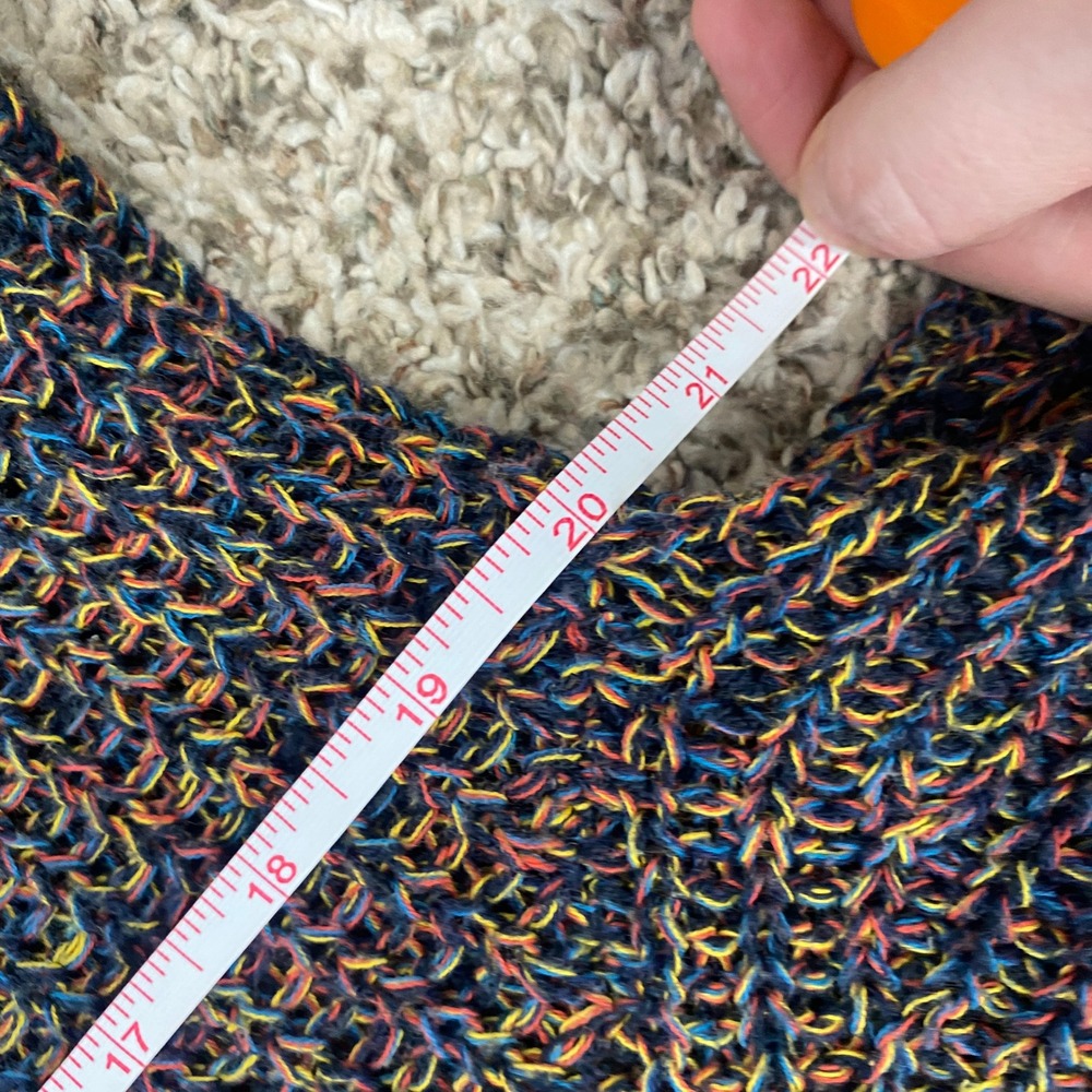 Y2K Faded Glory Multicolored Cable Knit Crewneck Sweater Size L - Picture 8 of 9